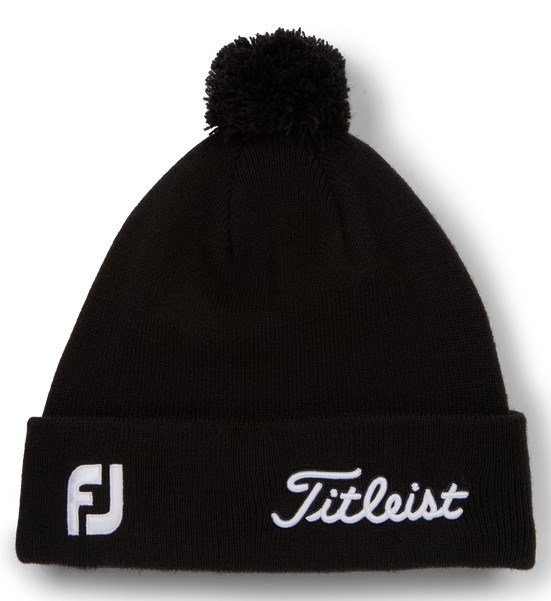 Titleist Tour Pom Pom unisex zimná čepica, čierno/biela
