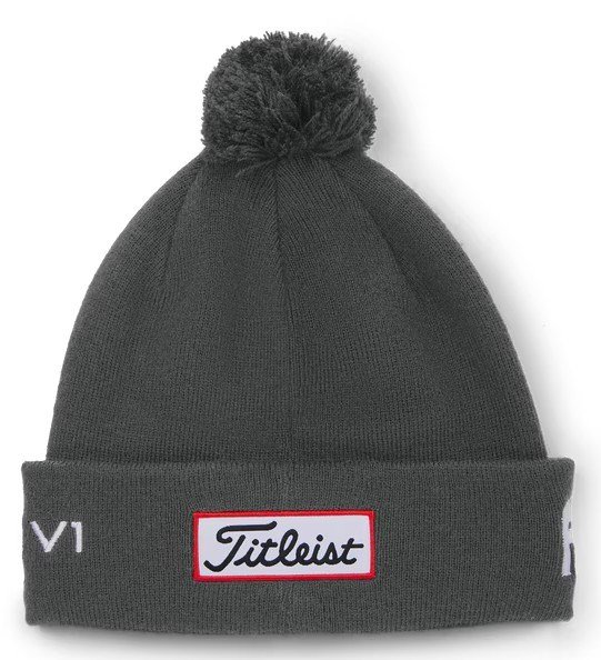Titleist Tour Pom Pom unisex zimná čiapka, charcoal/white