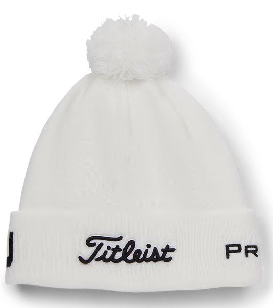 Titleist Tour Pom Pom unisex zimná čepica, bielo/čierna