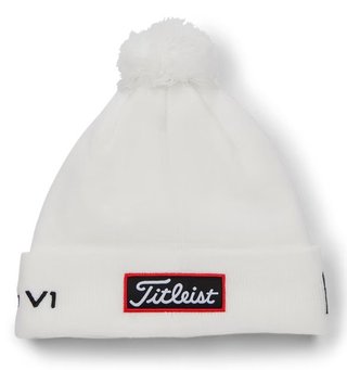 Titleist Tour Pom Pom unisex zimná čepica, bielo/čierna