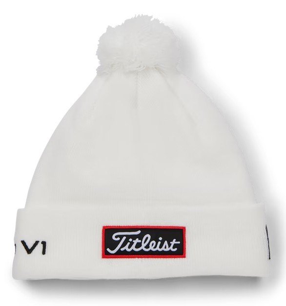 Titleist Tour Pom Pom unisex zimná čepica, bielo/čierna