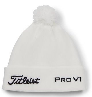 Titleist Tour Pom Pom unisex zimná čepica, bielo/čierna