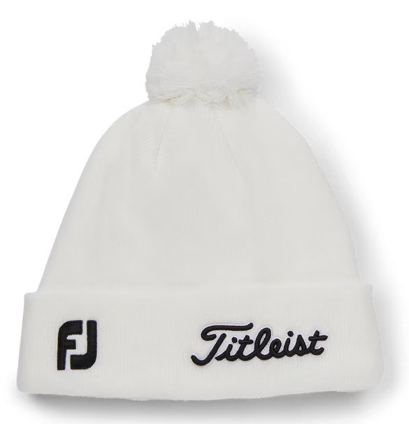 Titleist Tour Pom Pom unisex zimná čepica, bielo/čierna