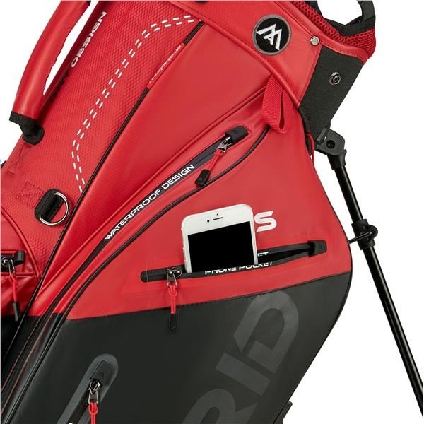 Big Max Dri Lite Hybrid Plus stand bag, červená/čierna