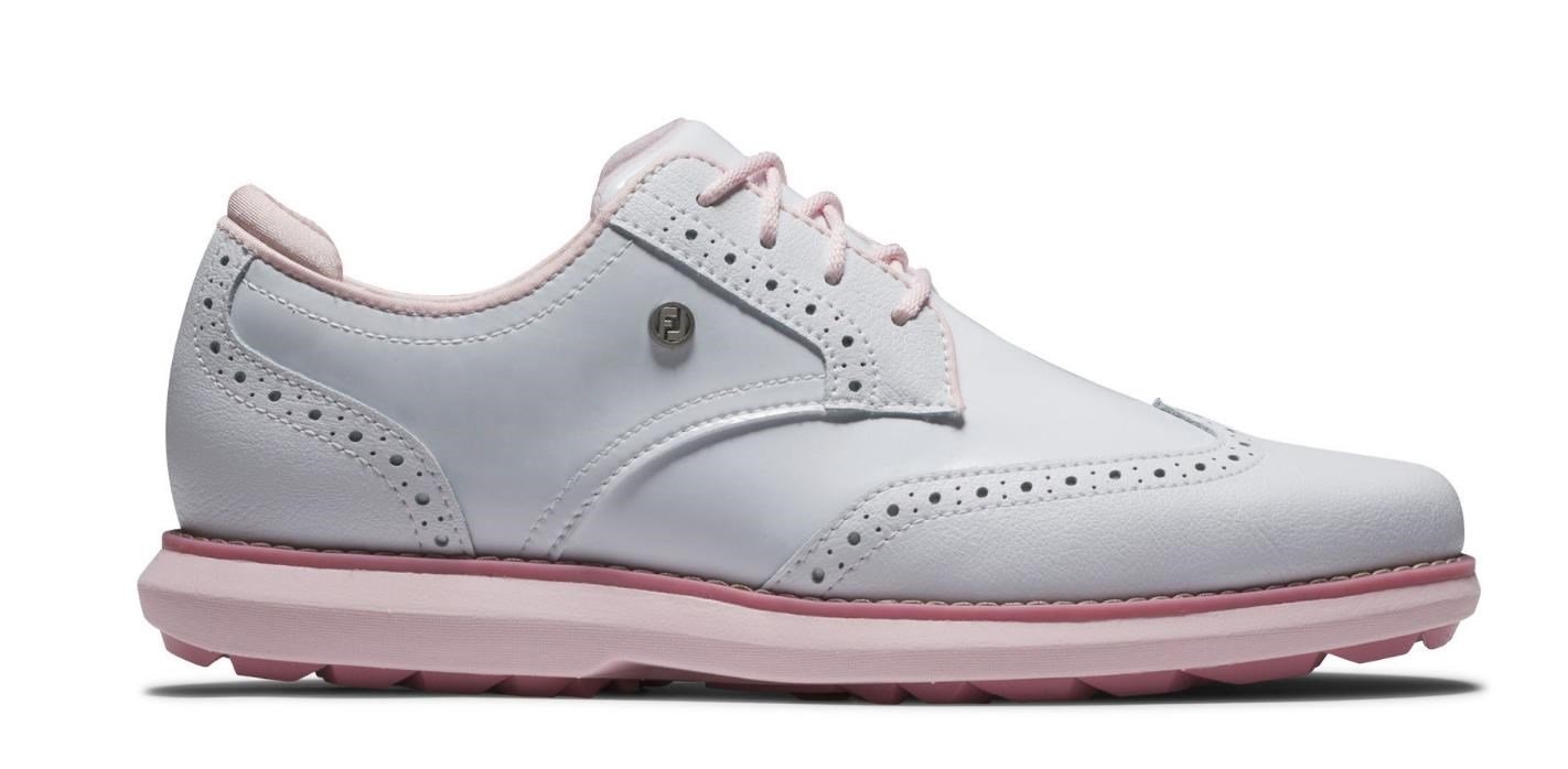 FootJoy Traditions Spikeless dámske golfové topánky, biele