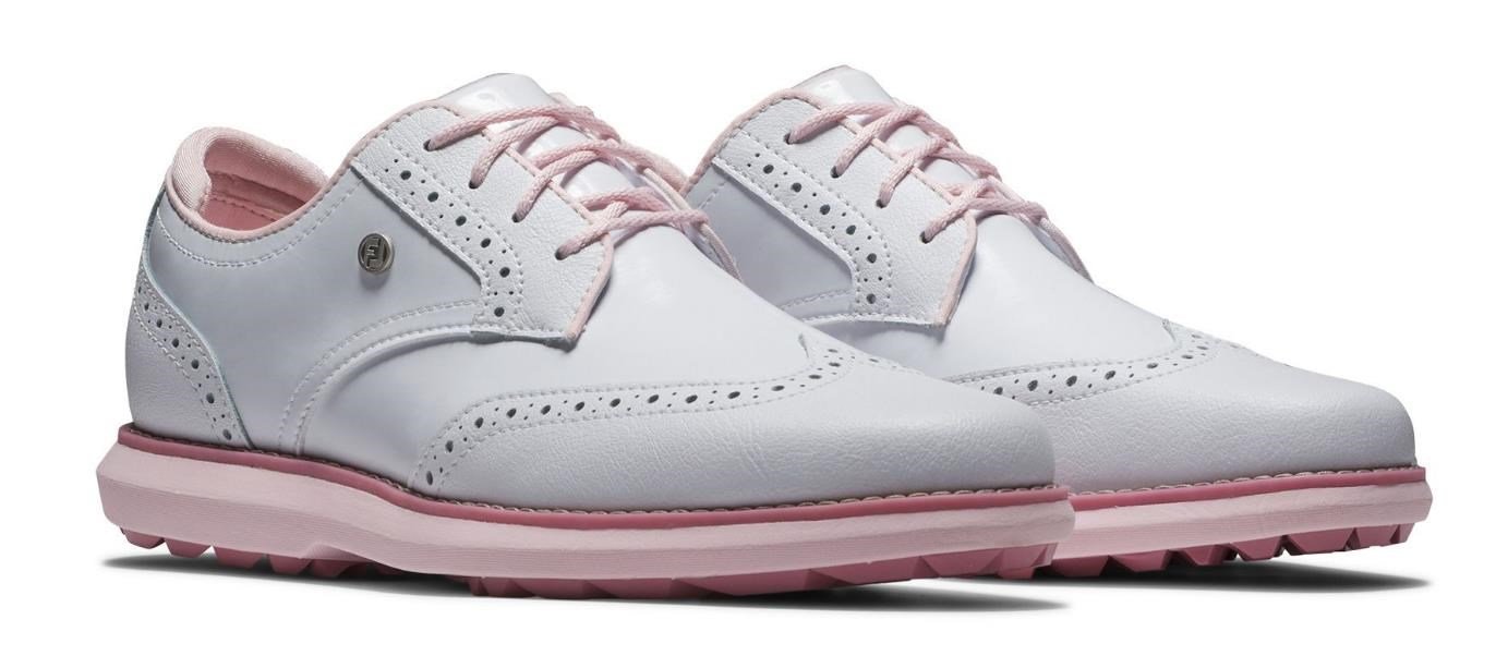 FootJoy Traditions Spikeless dámske golfové topánky, biele