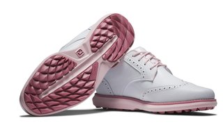 FootJoy Traditions Spikeless dámske golfové topánky, biele