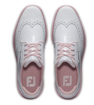 FootJoy Traditions Spikeless dámske golfové topánky, biele