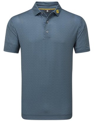 FootJoy Wiggle Print Lisle pánske polo, navy/sivá/biela