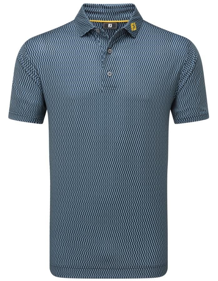 FootJoy Wiggle Print Lisle pánske polo, navy/sivá/biela