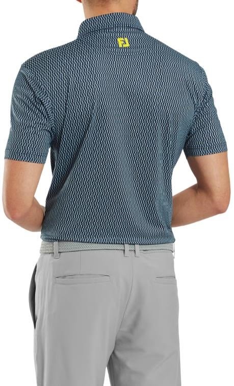 FootJoy Wiggle Print Lisle pánske polo, navy/sivá/biela