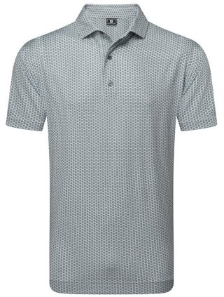 FootJoy Houndstooth Geo Lisle pánske polo, sivé