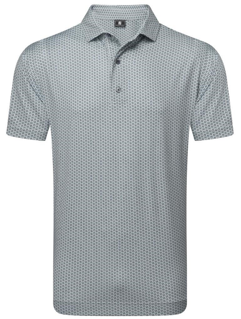 FootJoy Houndstooth Geo Lisle pánske polo, sivé