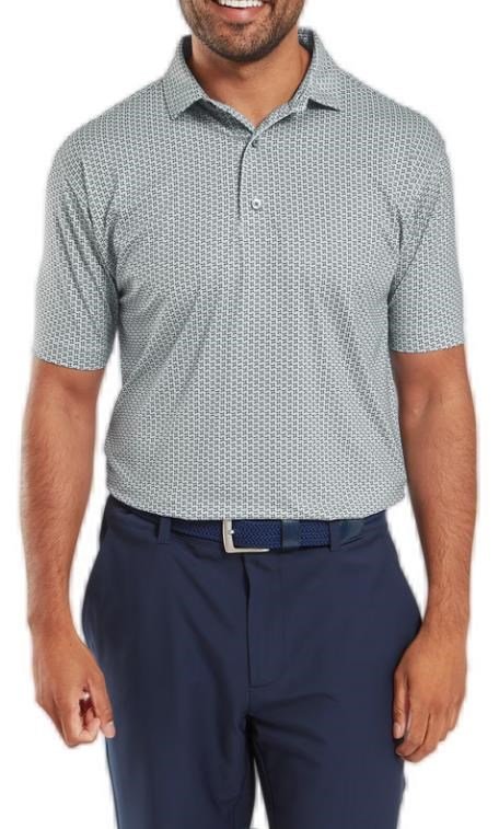 FootJoy Houndstooth Geo Lisle pánske polo, sivé