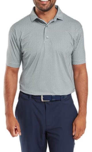 FootJoy Houndstooth Geo Lisle pánske polo, sivé