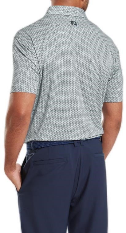 FootJoy Houndstooth Geo Lisle pánske polo, sivé