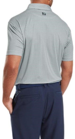 FootJoy Houndstooth Geo Lisle pánske polo, sivé