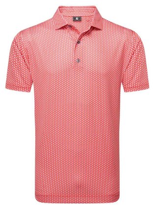 FootJoy Houndstooth Geo Lisle pánske polo, hibiscus