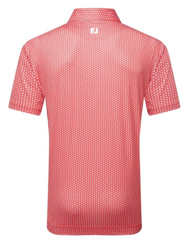 FootJoy Houndstooth Geo Lisle pánske polo, hibiscus