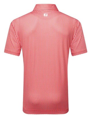 FootJoy Houndstooth Geo Lisle pánske polo, hibiscus