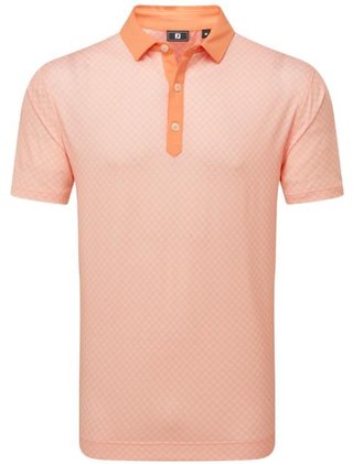 FootJoy Checker Print Lisle pánske polo, oranžovo/biele