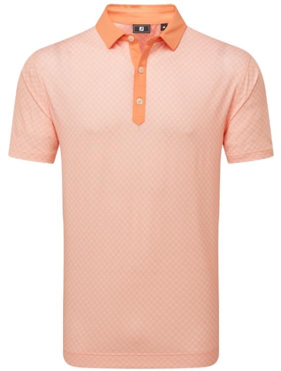FootJoy Checker Print Lisle pánske polo, oranžovo/biele