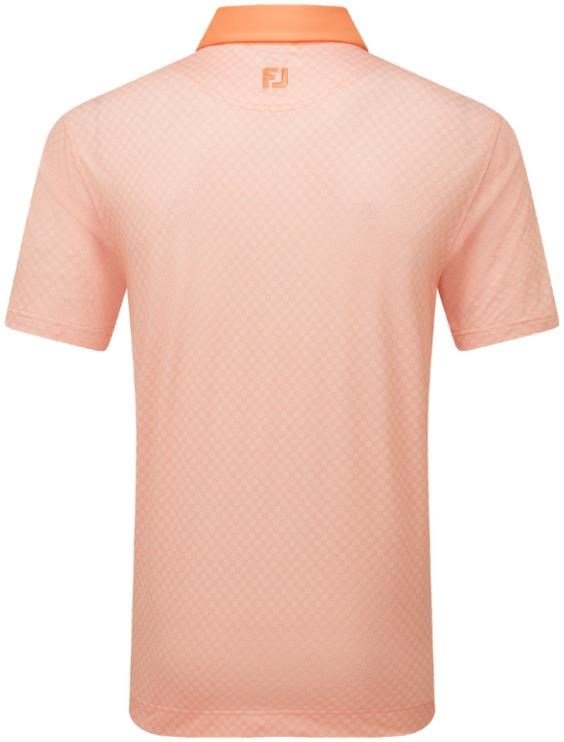 FootJoy Checker Print Lisle pánske polo, oranžovo/biele