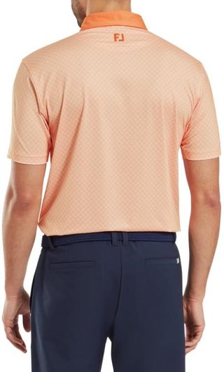 FootJoy Checker Print Lisle pánske polo, oranžovo/biele