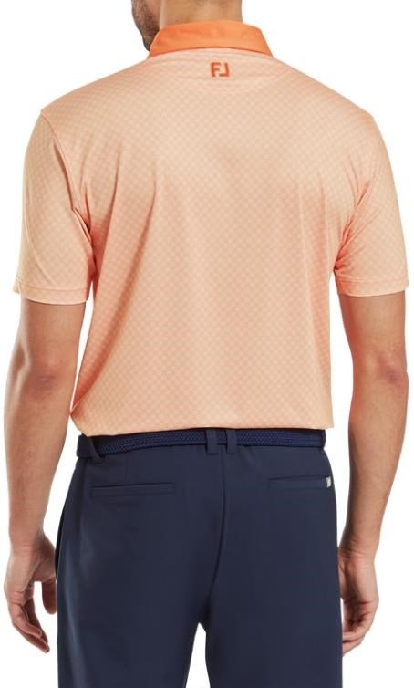 FootJoy Checker Print Lisle pánske polo, oranžovo/biele