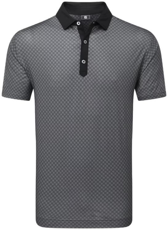 FootJoy Checker Print Lisle pánske polo, čierno/biele