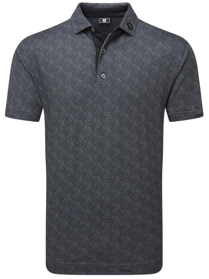 FootJoy Speckle Print Pique pánske polo, čierne/flint