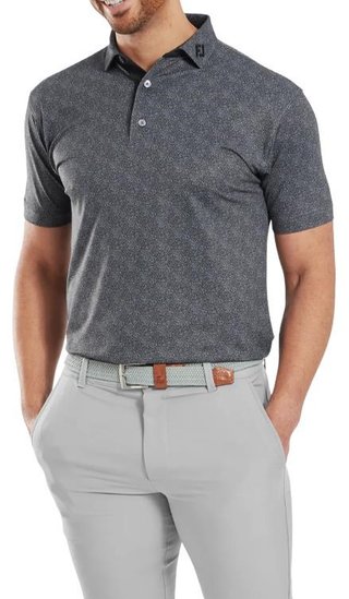 FootJoy Speckle Print Pique pánske polo, čierne/flint