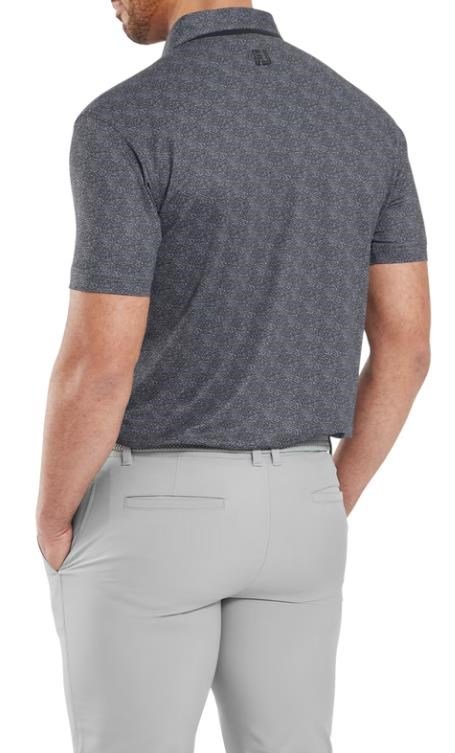 FootJoy Speckle Print Pique pánske polo, čierne/flint
