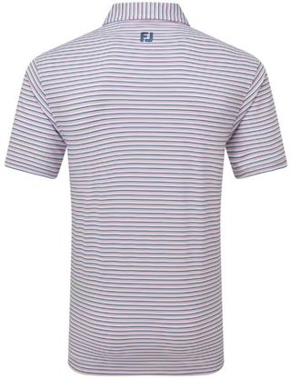 FootJoy Balance Stripe Lisle pánske polo, skyway/white/dark denim/pink lemonade