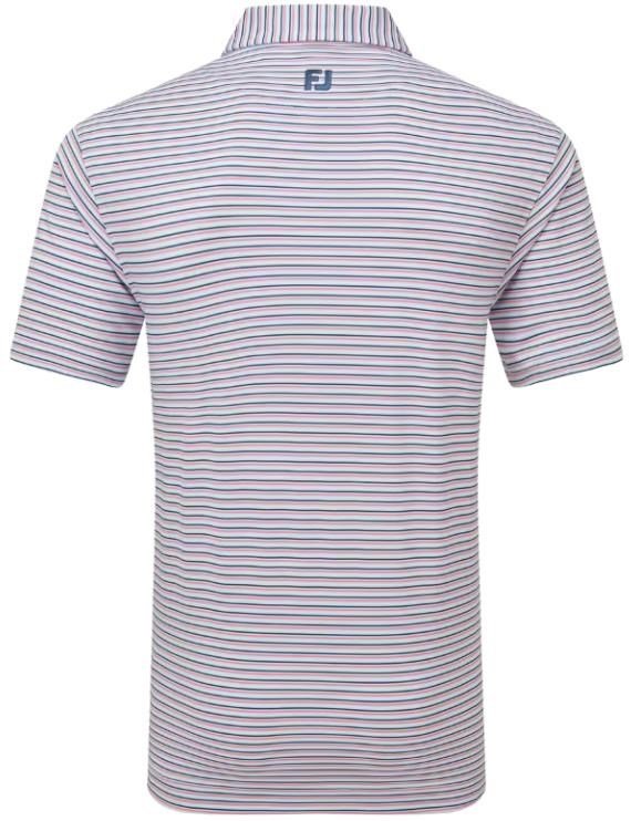FootJoy Balance Stripe Lisle pánske polo, skyway/white/dark denim/pink lemonade