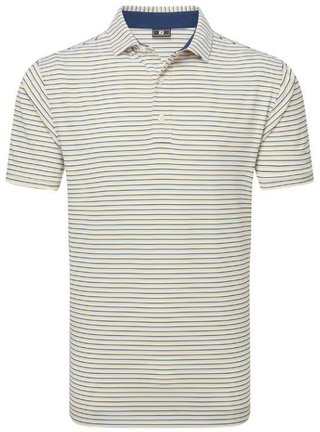 FootJoy Balance Stripe Lisle pánske polo, white/navy/grey/taxi