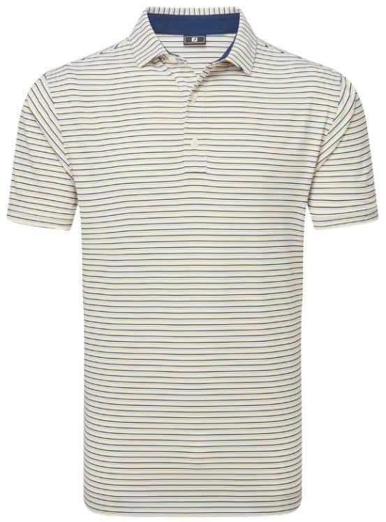 FootJoy Balance Stripe Lisle pánske polo, white/navy/grey/taxi
