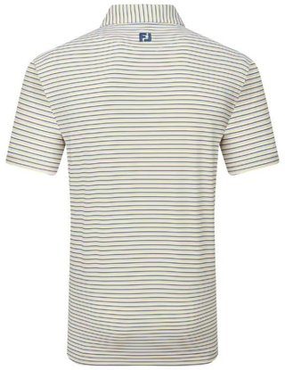 FootJoy Balance Stripe Lisle pánske polo, white/navy/grey/taxi