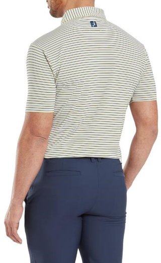 FootJoy Balance Stripe Lisle pánske polo, white/navy/grey/taxi