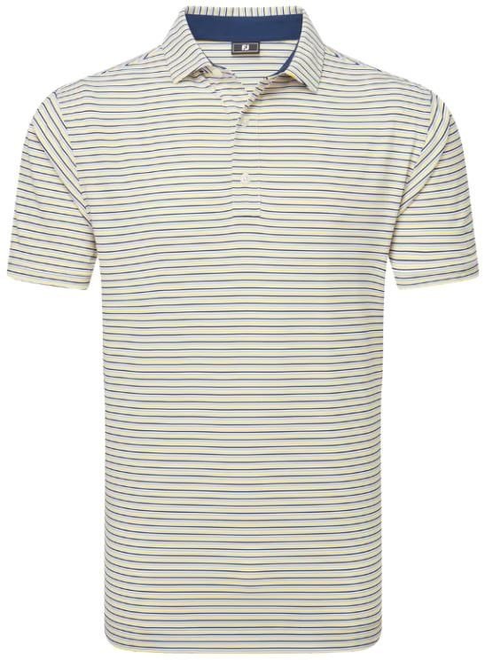 FootJoy Balance Stripe Lisle pánske polo, blue jay/white/pistachio/orange