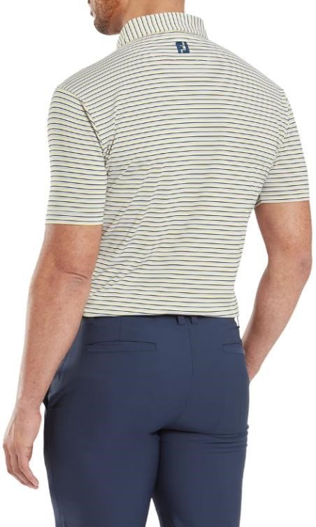 FootJoy Balance Stripe Lisle pánske polo, blue jay/white/pistachio/orange