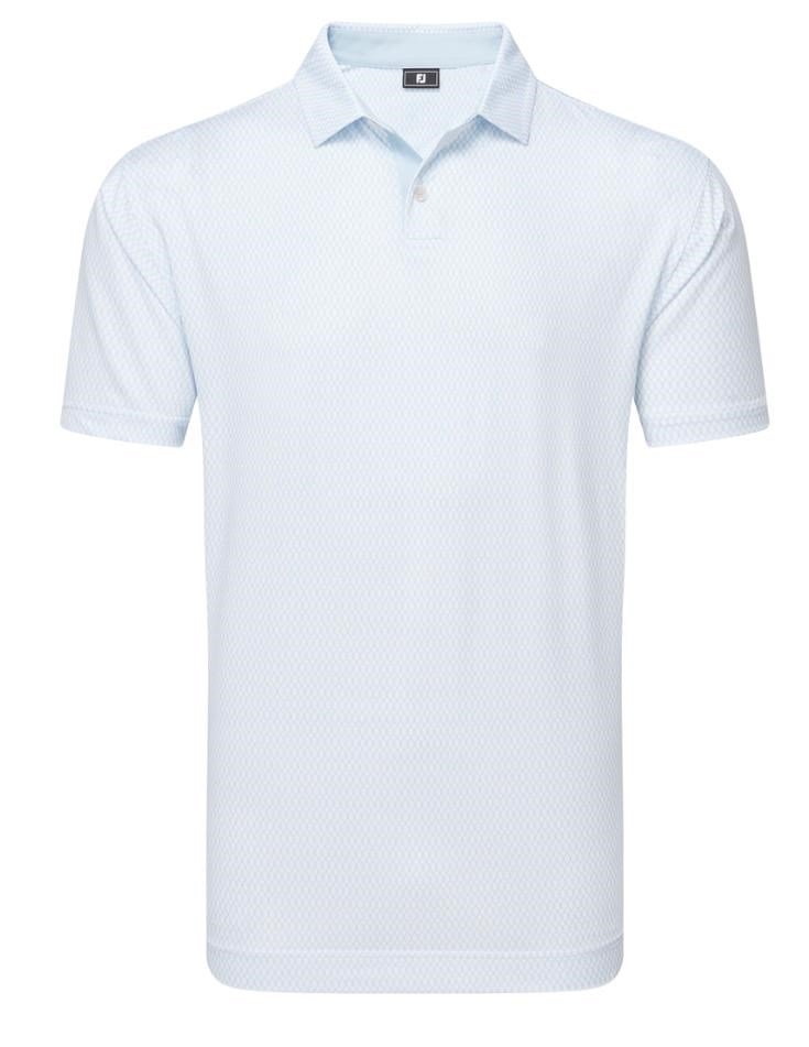 FootJoy Irongate Print Lisle pánske polo, white/skyway