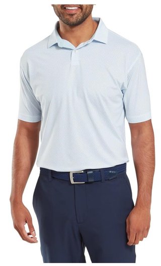 FootJoy Irongate Print Lisle pánske polo, white/skyway