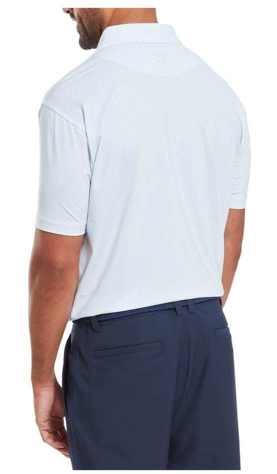FootJoy Irongate Print Lisle pánske polo, white/skyway
