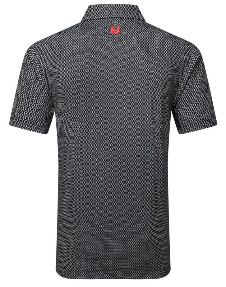 FootJoy Irongate Print Lisle pánske polo, čierne/biele