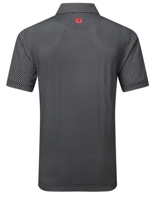 FootJoy Irongate Print Lisle pánske polo, čierne/biele