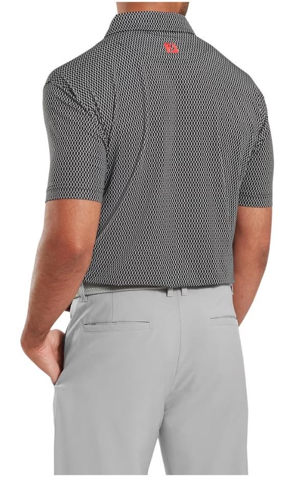 FootJoy Irongate Print Lisle pánske polo, čierne/biele
