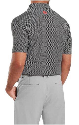 FootJoy Irongate Print Lisle pánske polo, čierne/biele