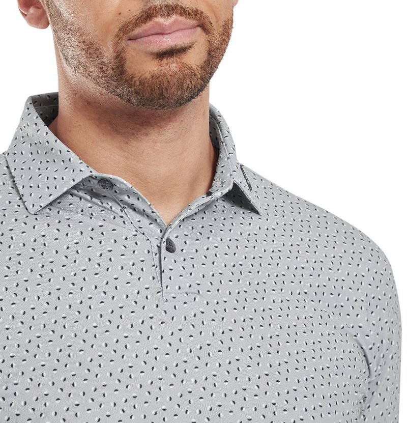FootJoy Bounce Print Pique pánske polo, sivé