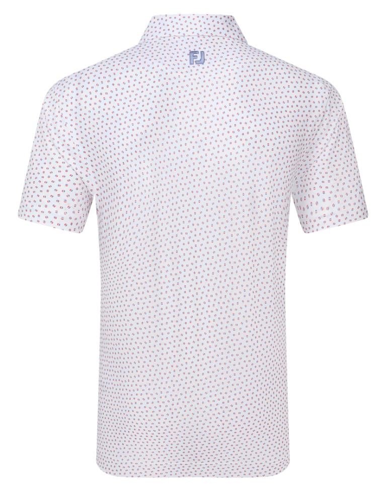 FootJoy Bounce Print Pique pánske polo, white/hibiscus